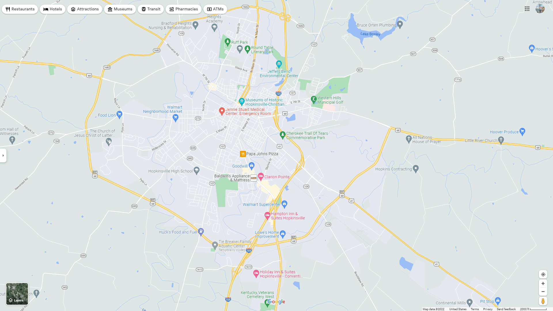 Hopkinsville map